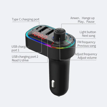 

Handsfree MP3 Player FM Transmitter Car Autos Dual USB Charger Bluetooth 5.0 Wireless FM Transmitter MP3 Player Dropship