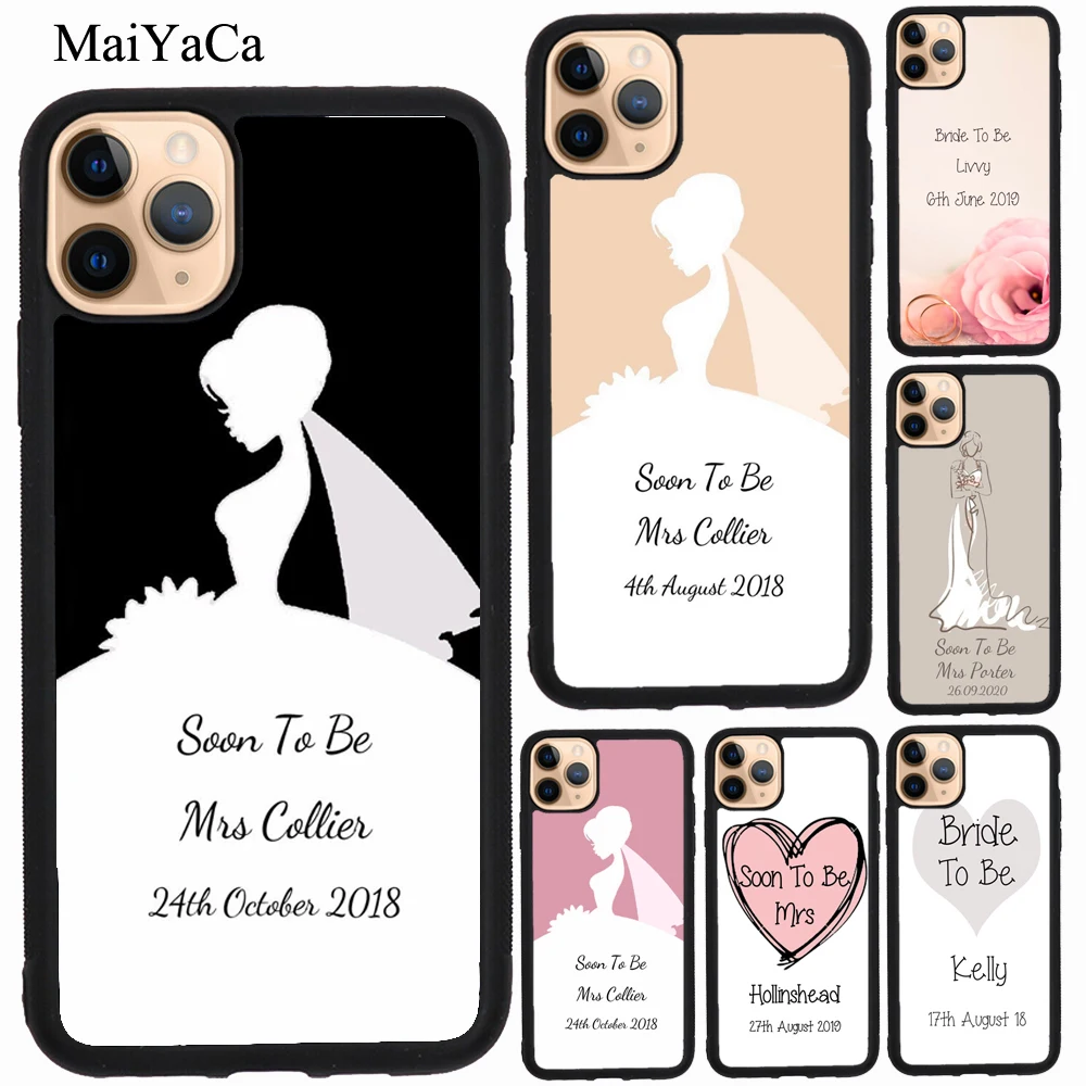Personalised Wedding Bride Soon to Be Case For iPhone XR X XS Max SE 2020 6S 8 7 Plus 12 mini 13 11 Pro Coque | Мобильные телефоны