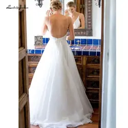 Lakshmigown Vestidos de Novia свадебное платье в стиле бохо плюс размер платье невесты 2019 Сексуальное Женское пляжное свадебное платье из тюля с