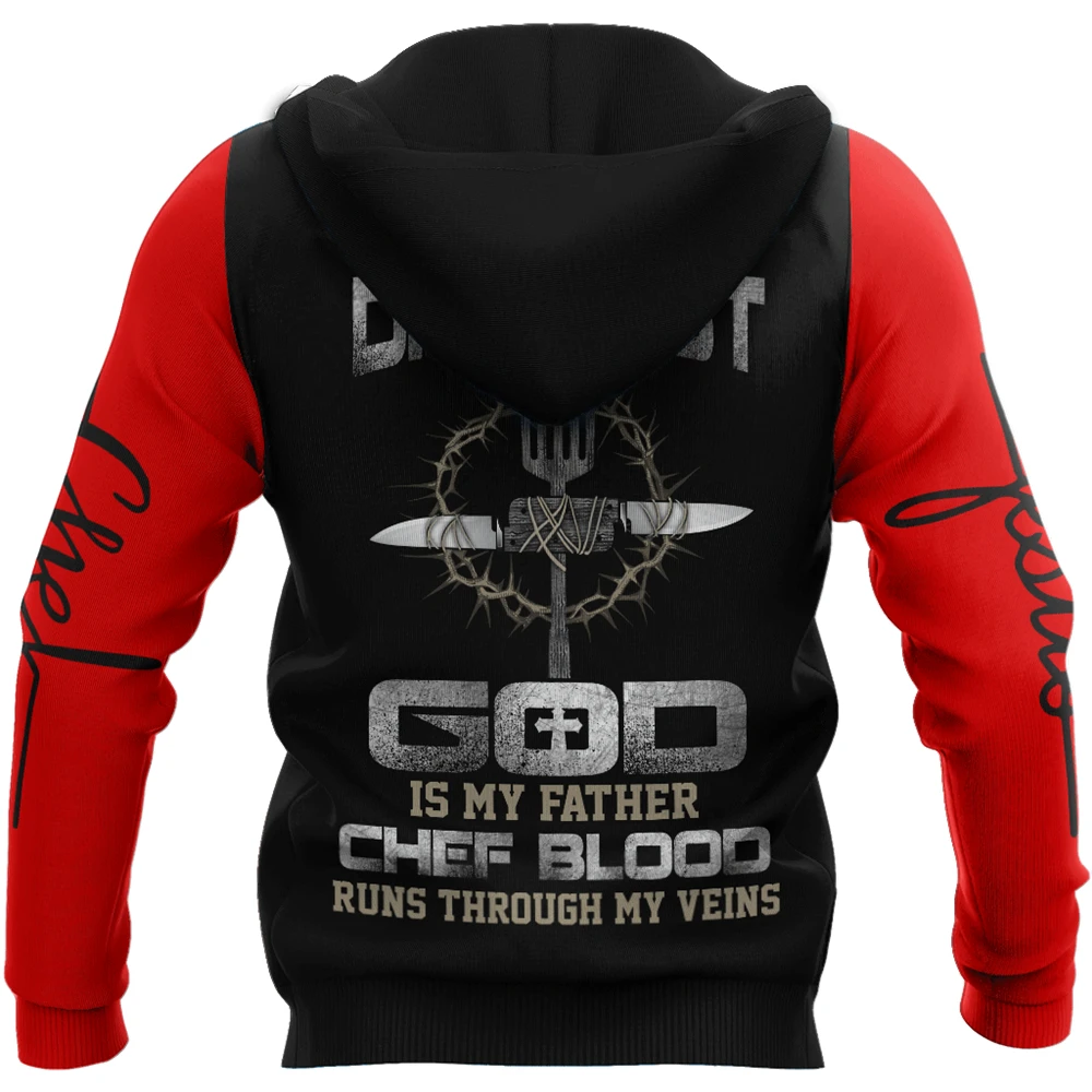 Mens Hoodies Chef 3D All Over Printed Fashion Zipper Hoodie Unisex Harajuku Street Casual Sweatshirt DYI310