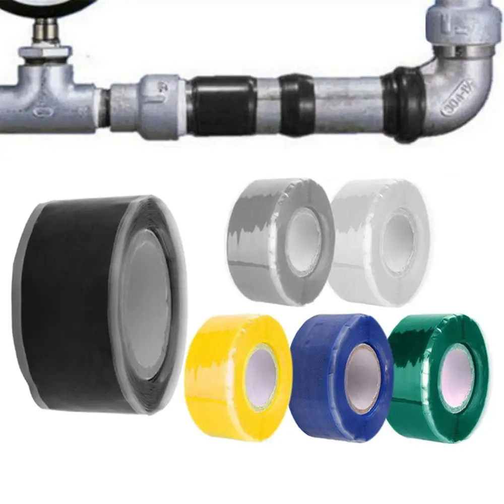 

1.5M Waterproof Silicone Repair Tape Performance Self-adhesive Strong Black Rubber Silicone Bonding Tape Self Fusing Wire Tape