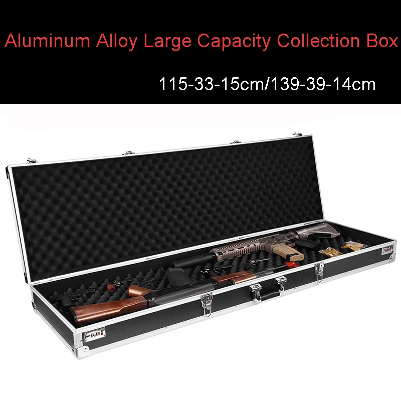 

long tool case Locked Large Rectangular Receiving Box Flat storage iron box Aluminum Alloy Super Large Capacity Collection Box