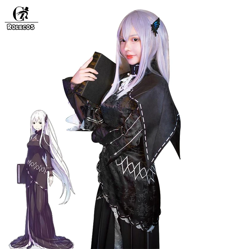 Женский костюм для косплея ROLECOS Re Zero Echidna Life In A юбка Чонсам на Хэллоуин| |