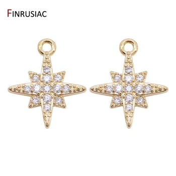 

Gold Plated with Inlaid zircon Small Star Charms Pendant For DIY Jewelry Making Handmade Bracelet Necklace Earrings Accessories