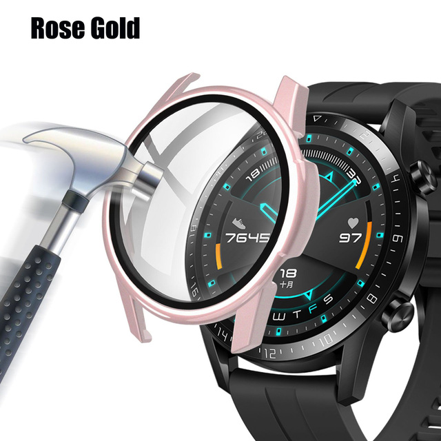 for Huawei Watch GT 2-2e 46mm/42mm Accessories Full Coverage Bumper Tempered Screen Protector huawei gt2e gt2 Cover