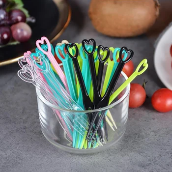 

150Pcs/lot Mini Clear Transparent Disposable Forks BBQ Sticks Home Dining Plastic Food Cake Fruit Fork Picks Skewer Set For Part