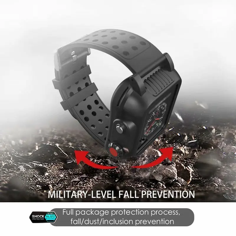 Водонепроницаемый защитный чехол для наручных часов для Apple Watch, версии 3, ремешок для наручных часов 38/40 мм/42 44 мм Водонепроницаемый наручные мягкий силиконовый ремень