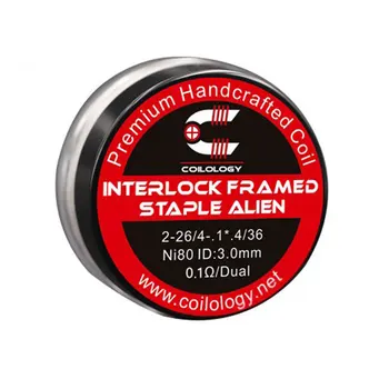 

2pcs Coilology Interlock Framed Staple Alien Coil Set Interlock Framed Staple Ni80 Coils 0.1ohm Premade Tools for RDA/RTA/RDTA