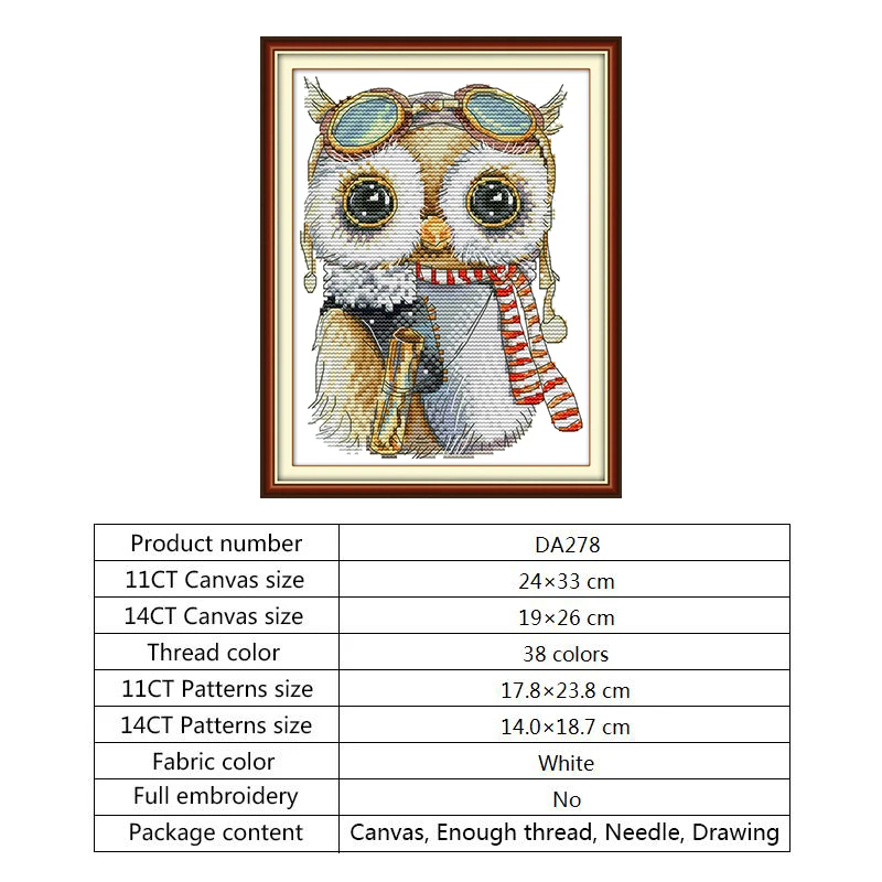 Милая сова DMC Набор для вышивания крестиком 14CT 11CT Счетный напечатанный на холсте Aida Сделай Сам китайский крестик рукоделие ручная работа
