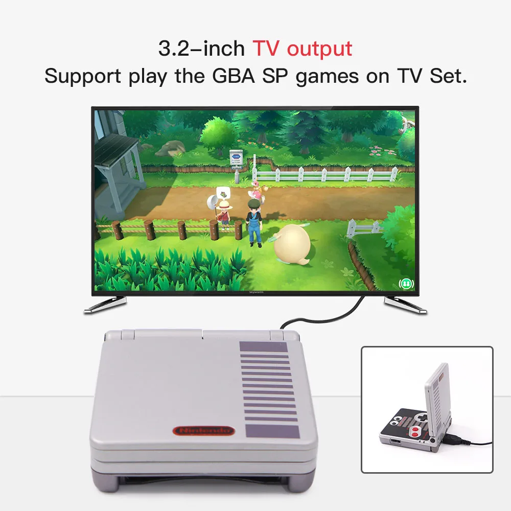 

V2 IPS LCD TV Upgrade Kit V2 IPS LCD to TV Version 10 Levels Brightness For GBA SP Game Console And Pre-cut Shell Case