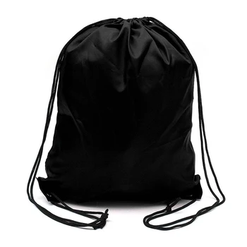 

Book bag with cord Sports Gym Swimming PE dance shoe backpack Black