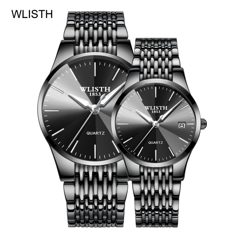 TOP Brand Luxury WLISTH Couple Watch Fashion Stainless Steel Lovers Watch Quartz Wrist Watches For Women 1