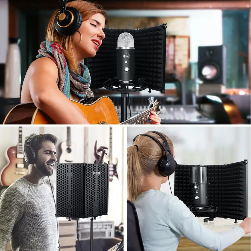 Microphone Isolation Shield 3-Panel Wind Screen