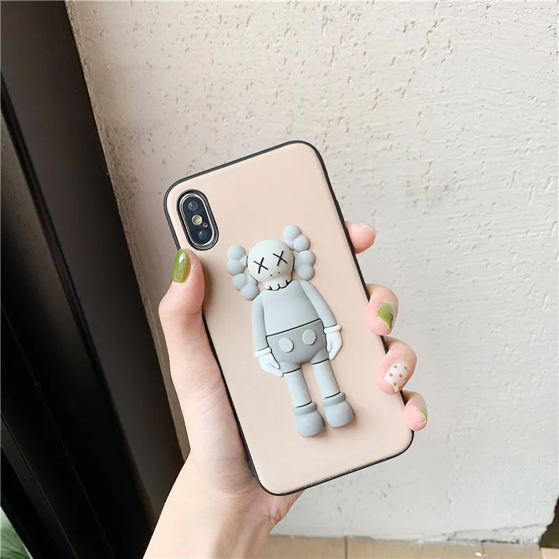 Милый модный силиконовый чехол для мобильного телефона с 3D мультяшным рисунком, модный милый чехол для iPhone 7 8 Plus X S R 11 pro Max, мягкий чехол для телефона