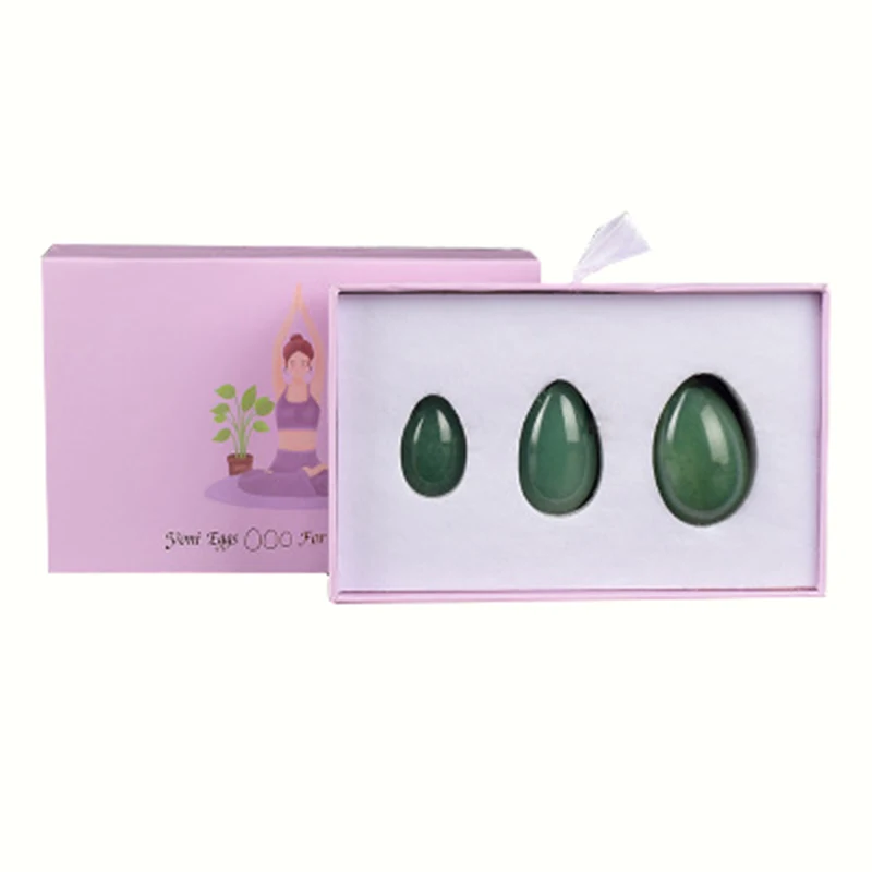 Undrilled Yoni Egg Set Vaginal Tightening Natural Aventurine Yoni Eggs Kegel Exerciser Vaginal Massage Yoni Wand Crystal Ball