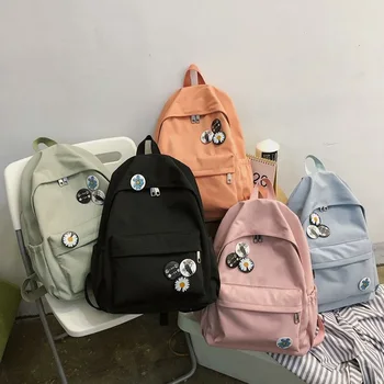

2020 Backpack Women Backpack Fashion Women Shoulder Bag solid color School Bag For Teenage Girl Children Backpacks Travel Bag
