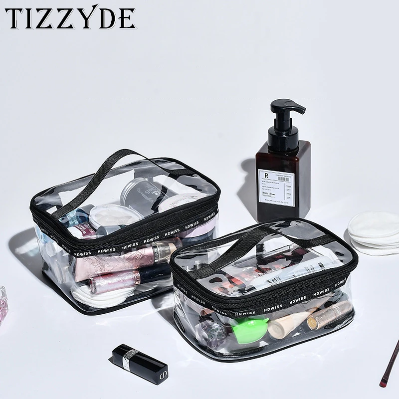 

Women's PVC Transparent Cosmetic Bag New Ladies Clear Makeup Bag Zipper Travel Pouch Toiletry Wash Bag Organizer Storage Bag