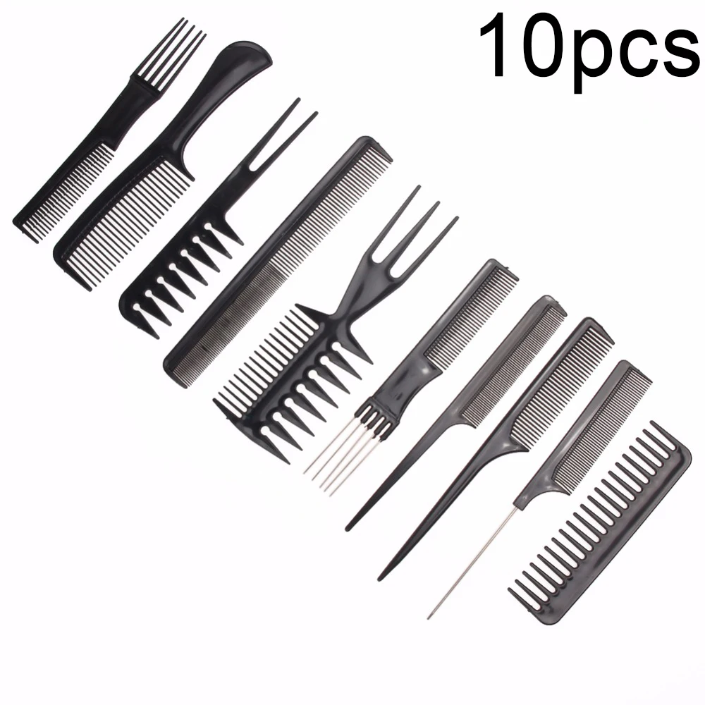 

10pcs/Set Professional Hair Brush Comb Salon Barber Anti-static Hair Combs Hairbrush Hairdressing Combs Hair Care Styling Tools