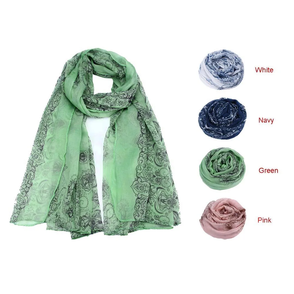 Тонкий платок шали Шелковый атласный шарф для женщин леди с классическим принтом шарф шарфы Защита от солнца марлевые платок