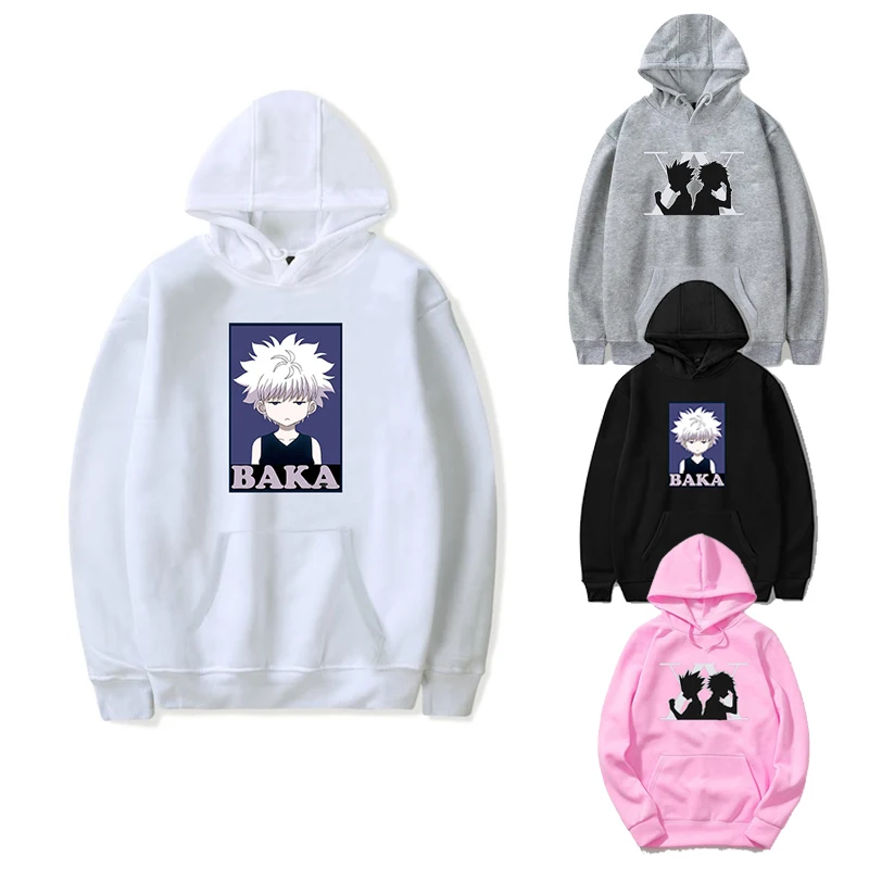 Streetwear Cool Hoodies Men Hunter X Killua Zoldyck Baka Anime Shirt Women Sweatshirt Winter Long Sleeve Top Outwear Coat | Женская