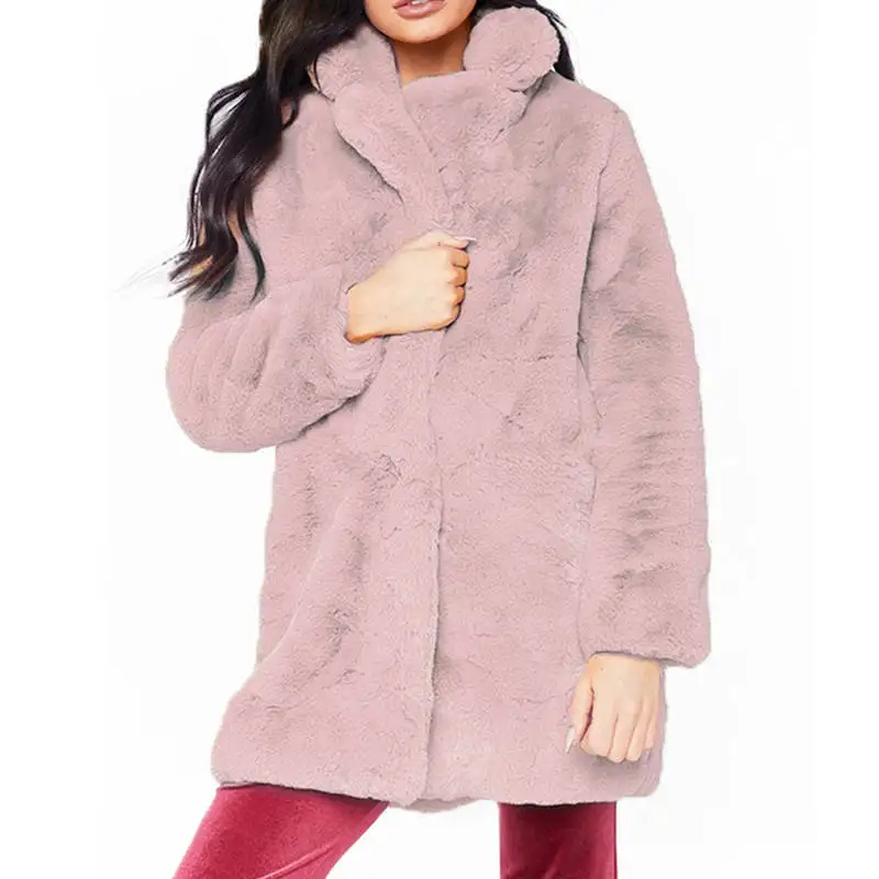 Новое зимнее пальто для женщин модное пальто из искусственного меха женская повседневная Толстая Теплая Верхняя одежда куртка с мехом кролика рекс Chaquetas Mujer