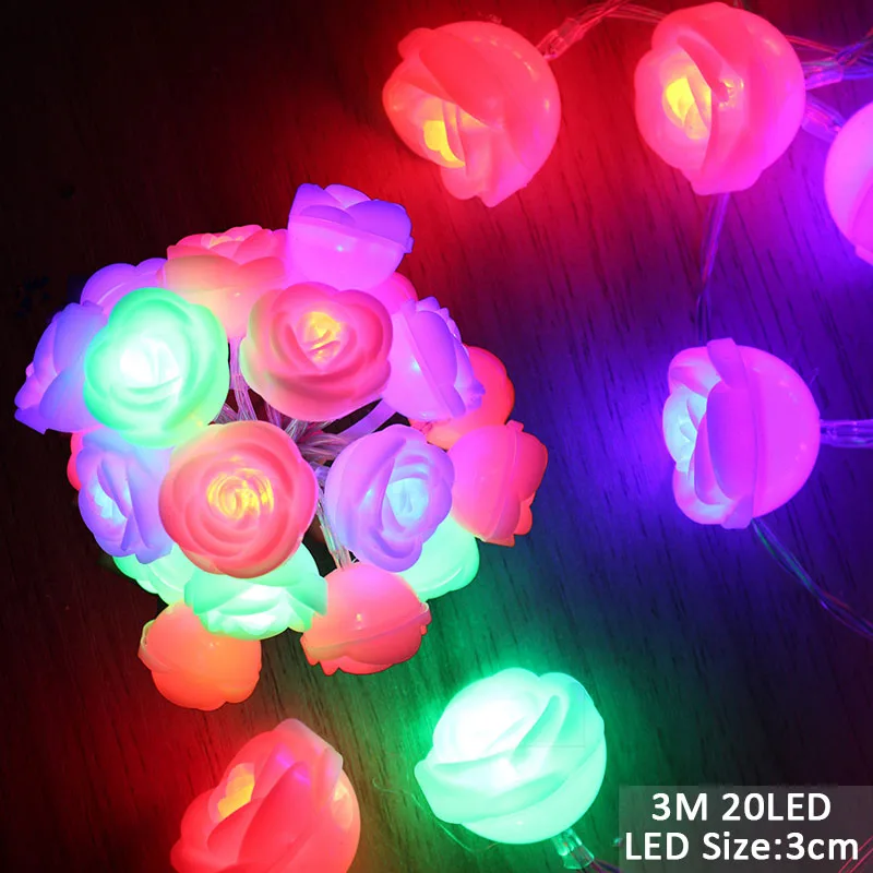 3M 20LED гирлянда со звездами, сделай сам, винтажное деревенское украшение для свадебного стола, девичник, девичник, вечерние день рождения, День Святого Валентина, детский душ - Color: 3m 20LED flower