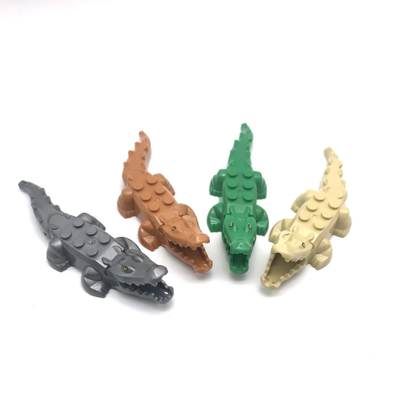 

4 Pcs/set Compatible Small Particle Building Blocks Cartoon Crocodile Animal Scenes Accessories Bricks Toys for Children Gift