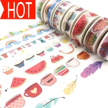 Bande de masquage dorée Vintage, Style jiateihe Washi, Scrapbooking, Kawaii, Diy bricolage, 4 rouleaux/lot, 2000 styles