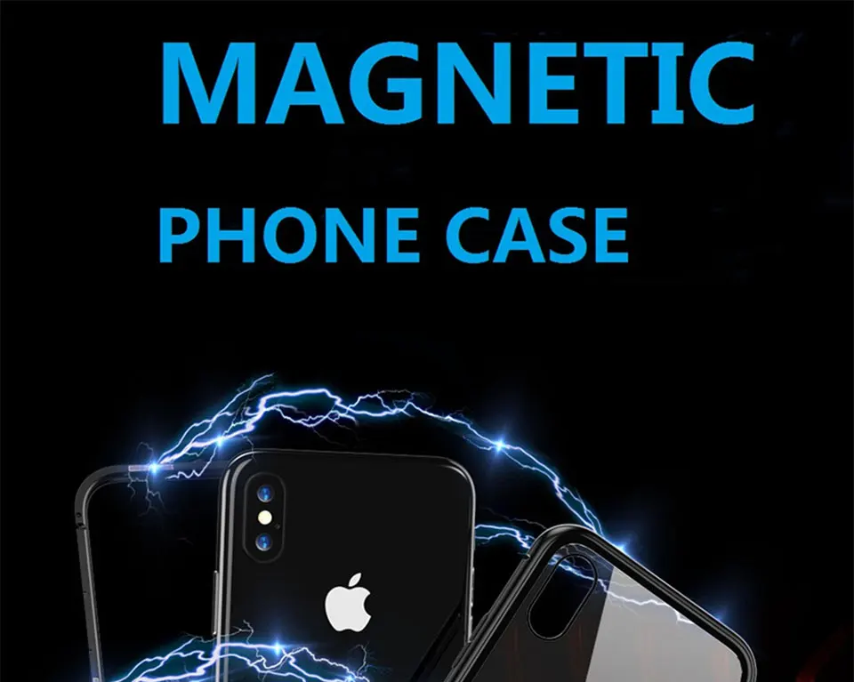 VBNBV металлический магнитный чехол для iPhone 11 Pro Max XR XS MAX X из закаленного стекла, задний Магнитный чехол для телефона, чехол для iPhone 8, 7, 6, 6S Plus