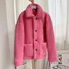 rose fur coat