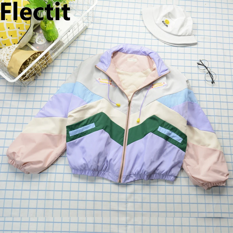Женская теплая куртка бомбер Flectit с толстой стеганой подкладкой Пастельная