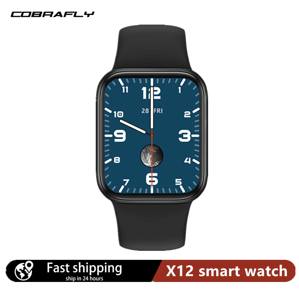Cobrafly-reloj inteligente iwo X12 para hombre y mujer, pulsera con pantalla completa de 1,57 pulgadas, Bluetooth, llamada, ritmo cardíaco, para Android ios PK HW12 T500 + i8