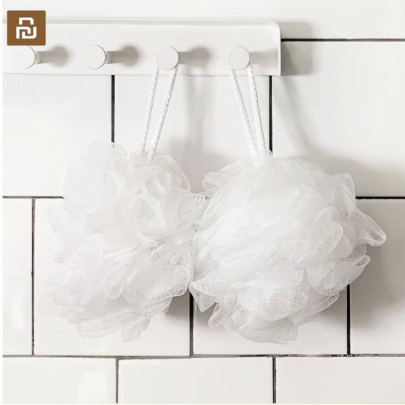 Новинка мягкая пенообразовательная текстура Youpin Bath ball white 2 шт./пакет легко