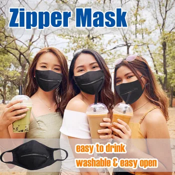 

Reusable Zipper Mask Unisex Washable Breathable Cotton Mouth Caps Cycling Face Protection Cover Adjustable Dust-proof Mondkapjes