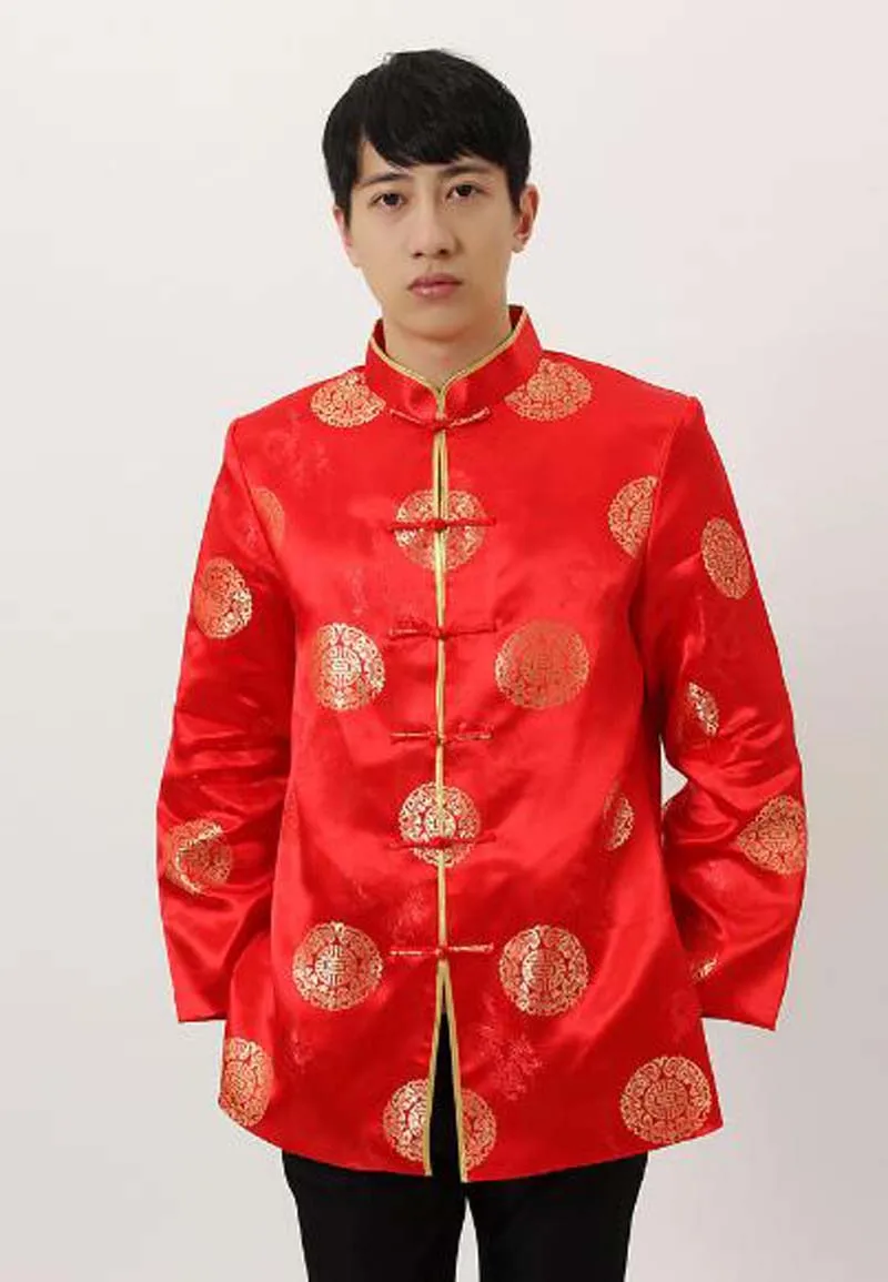 Hot Sale Chinese Tang Suit Men Tradtional Silk Satin Jacket Kung Fu Coat Casual Clothing Birthday Party Jackets Size S-XXXL