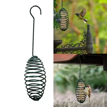 

Garden Wild Bird Feeder Hook Hanging Seed Outdoor Squirrel Feeding Metal Spring Bird Feeder