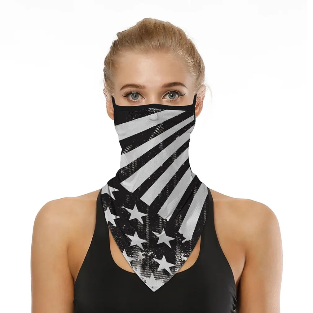 

Amazon Hot Sale American Digital Printing Outdoor Riding Ears Pest Control Multifunctional Scarf Triangle
