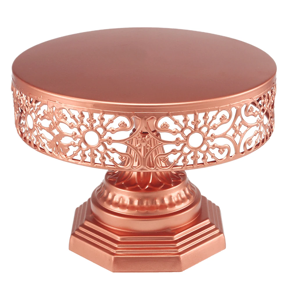 Rose Gold Держатель для кекса поднос в античном стиле фрукты металлических пьедестал десерт на вечеринку, свадьбу Дисплей круглая подставка для свадебного торта на день рождения декоративные изделия - Цвет: Rose Gold