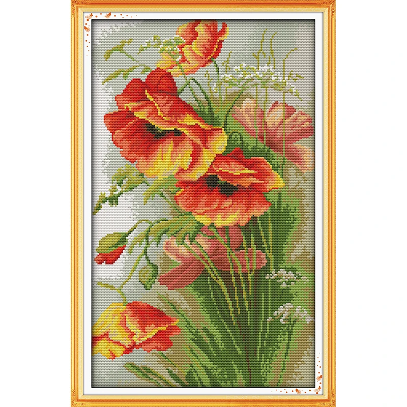 Everlasting Love Poppy (4) экологичный хлопок вышивка крестиком 11 14CT Печатный продукт DIY