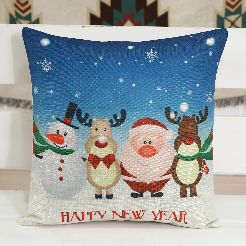 Горячие наволочки Merry Christmas Linen Santa Fronha диванная подушка для украшения дома Kussenhoes Housse de Coussin Cojines Новинка A8