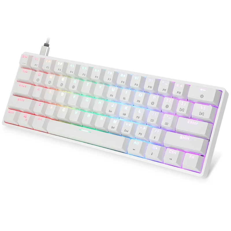 GK61 SK61 61 клавиша механическая клавиатура USB проводная светодиодная подсветка ось