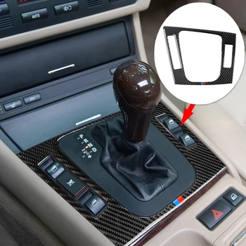 

1pc Car Gearshift Panel Sticker Trim Carbon Fiber Gear Box Shift Panel Cover Trim Decoration For BMW 3 Series E46