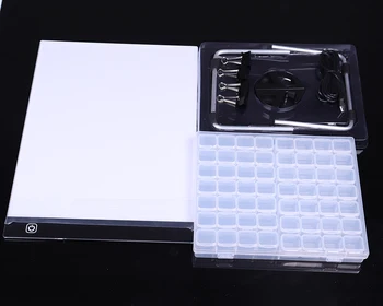 

A4 LED Light Pad for Diamond Painting Art Craft Tracer for Artists Drawing Sketching Animation, with Detachable Stand and Clips