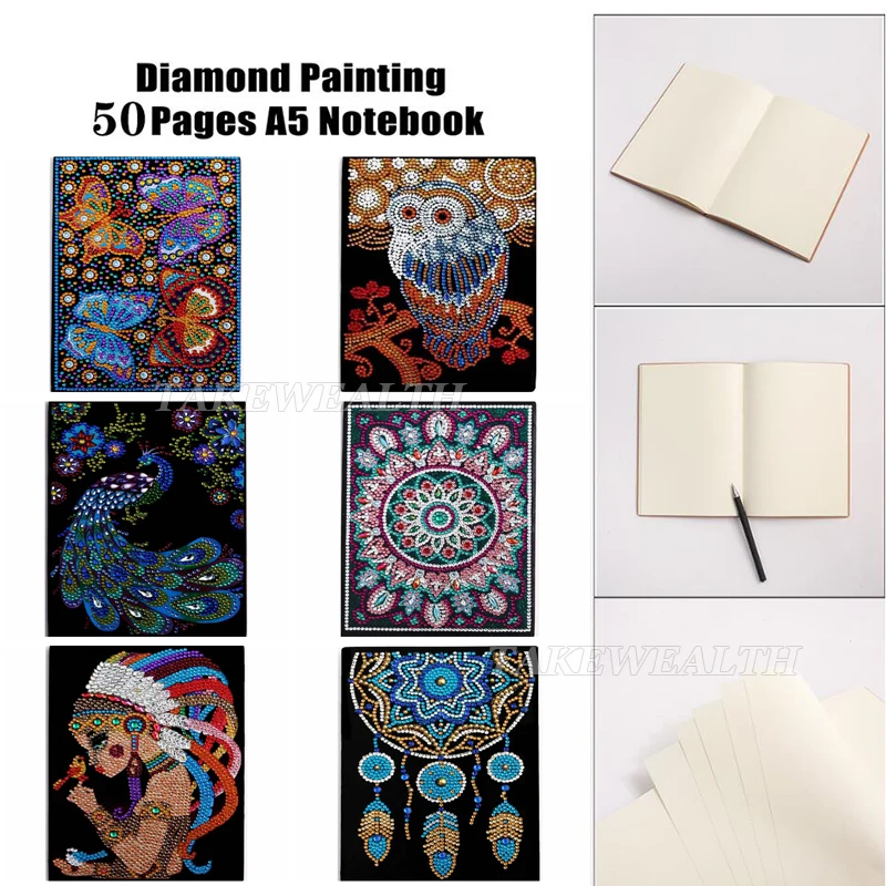 

DIY Creative Special Shaped Diamond Painting Notebook Diary Book Notebook Butterfly owl peacock Diamond Embroidery Cross Stitch
