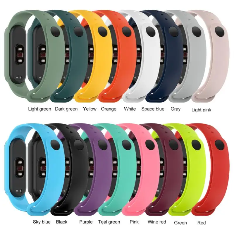 

Suitable For Xiaomi Bracelet 5 Replacement Strap Silicone Glossy Nail Buckle Replacement Wrist Strap Spot 16 Colors