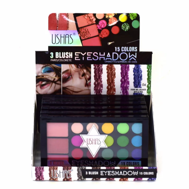 USHAS New 18 colors matte glitter eyeshadow pallete Makeup pearl Glitter Pigment Eyeshadow Palette stage makeup cosmetics TSLM1