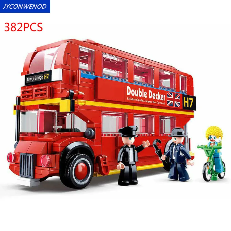 

Small particles City Car Toys London Bus Building Block Bricks Toy assembled model building blocks Car Toys for Children