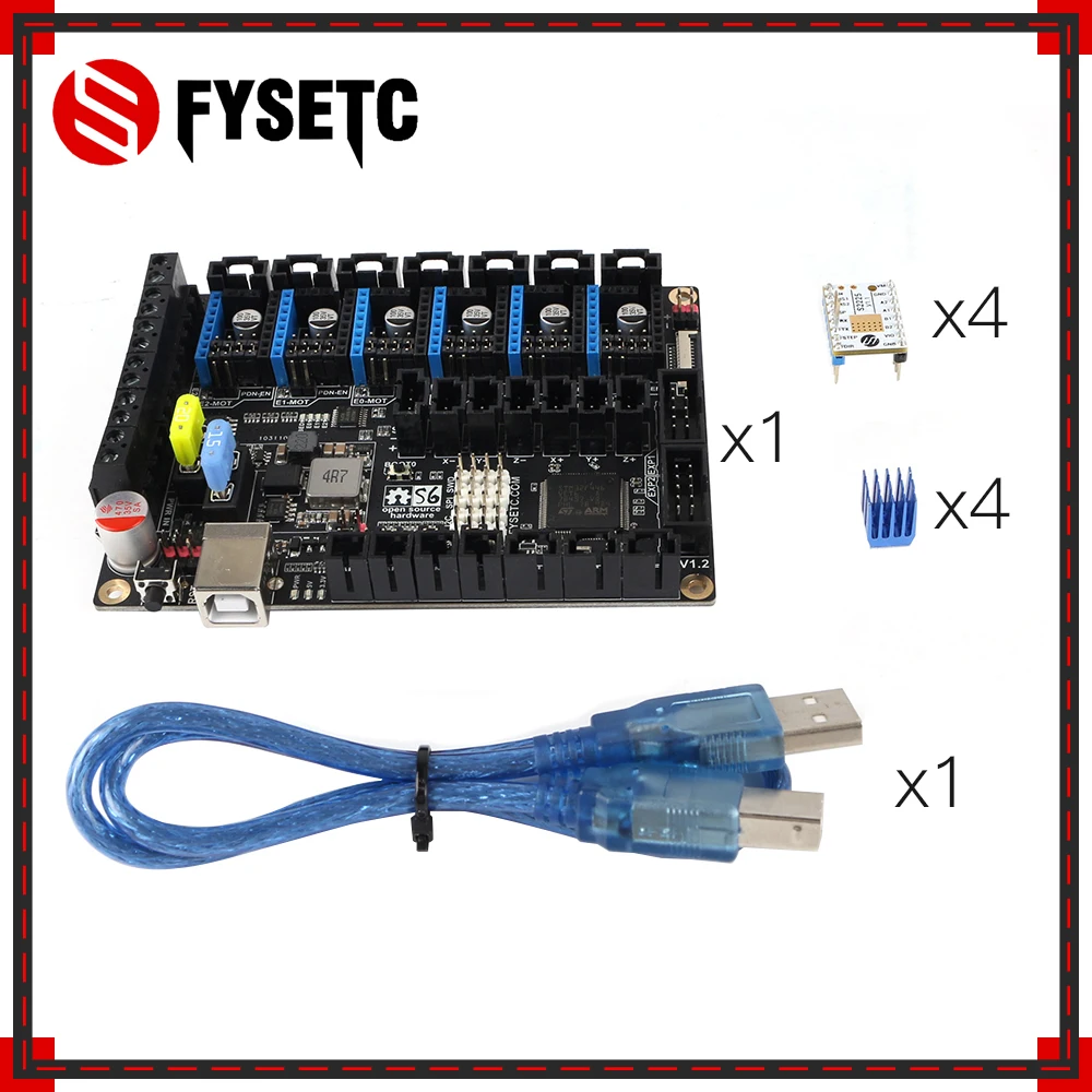 S6 V1.2 плата управления 32 бит VS F6 V1.3 SKR V1.3 с 4 шт. TMC S2225 TMC2225 драйвер для Uart Летающий провод MX разъем