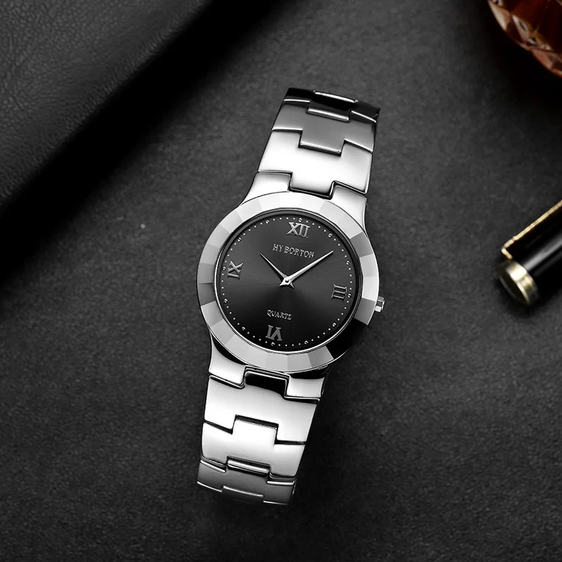 Джон Boss ультра тонкий бизнес часы для мужчин Вольфрам ободок простой дизайн