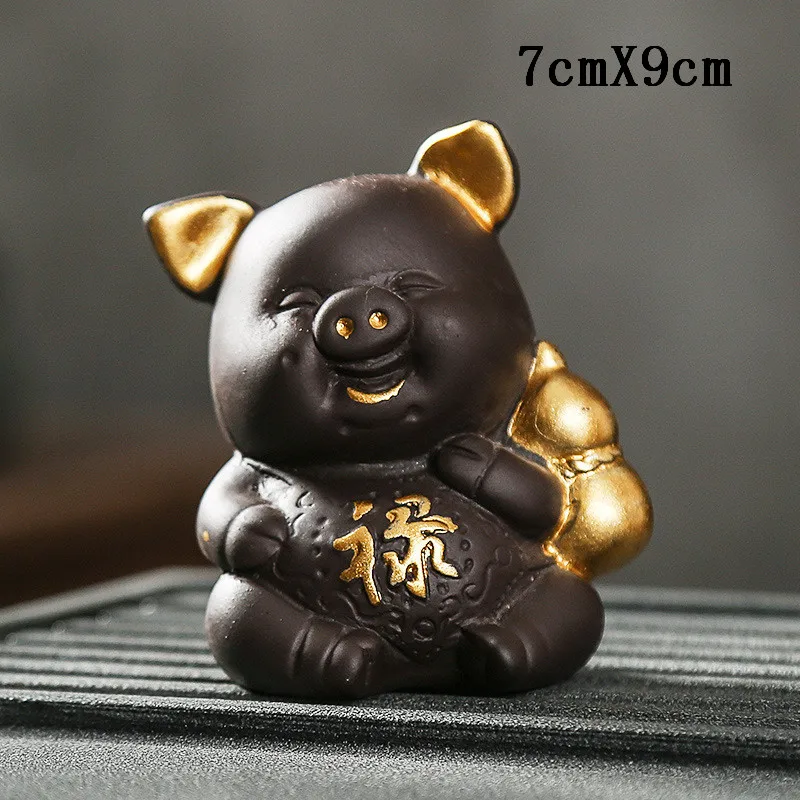 As shown Lucky Pig tea украшения для домашних животных бутик может выражать фиолетовый песок чай, чтобы играть может выражать Чай Аксессуары Зодиак Свинья благоприятный ювелирные изделия - Цвет: As shown